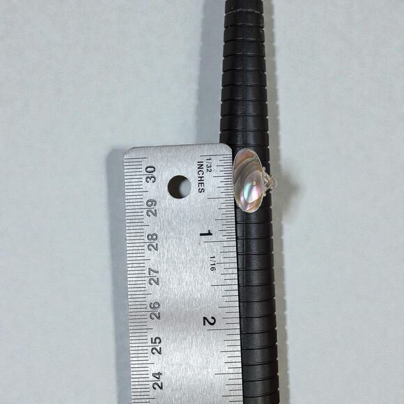 Vintage Sterling Silver Abalone Mother Of Pearl Oval Ring Boho Size 7.75 - Picture 8 of 8